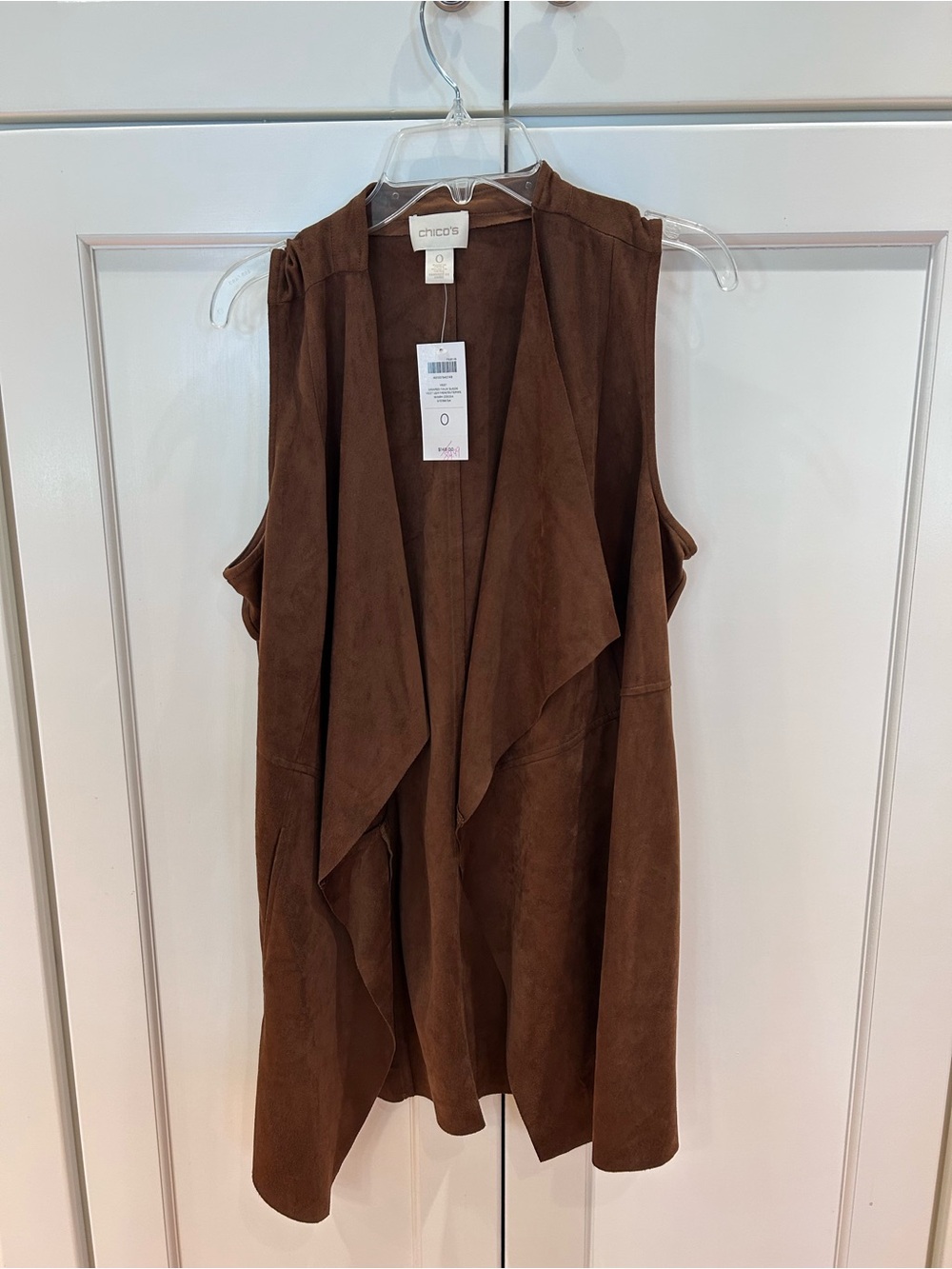 Chico's Brown Faux Suede Draped Vest